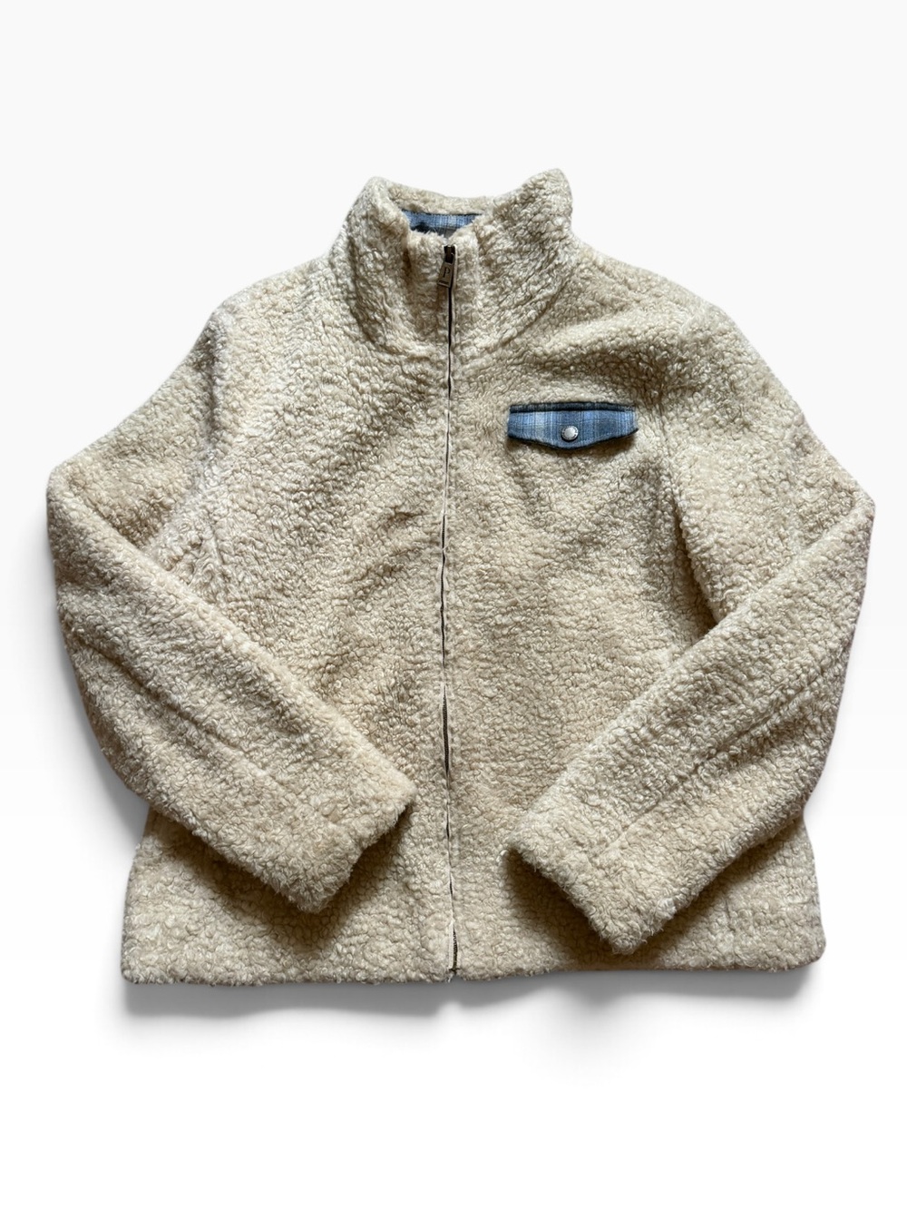Pendleton Women’s Unisex Cream Sherpa Zip-Up Jacket Sz Large